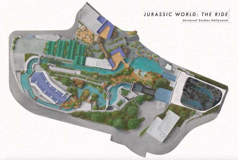 Jurassic World: the Ride at Universal Studios Hollywood Illustrative ...
