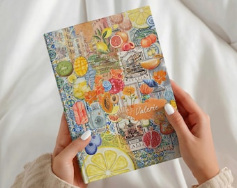 Personalized Italian Summer Journal, Coastal Italy European Fruity Summer Collage La Dolce Vita Keepsake Honeymoon Gift, Italy Vacation Gift