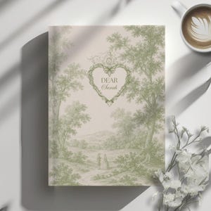 Diário personalizado, presente do marido, caderno vintage francês personalizado, Toile de Jouy, presente personalizado para ela, cartas para minha esposa, presente para minha noiva