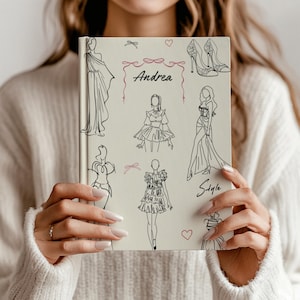 Modedesigner Skizzenbuch, Mattes Hardcover Journal, Geschenk für Modedesigner, Modedesigner Skizzenbuch, Designer Notizbuch