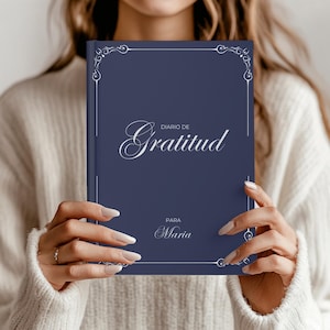 Diario de Gratitud en Español, Cuaderno de Agradecimiento Diario, Regalo Inspirador Personalizado, Diario de Gratitud Personalizado Español