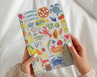 Gepersonaliseerde Italiaans zomerdagboek, La Dolce Vita Collage Keepsake Honeymoon Travel Diary