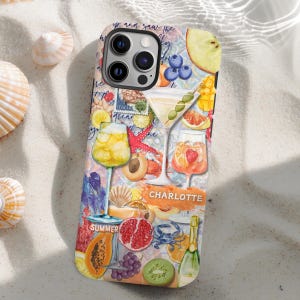 Personalized Italian Summer Collage Phone Case Coastal Italy Case iPhone 15 14 13 12 11 Pro Max Plus European Fruity Summer La Dolce Vita