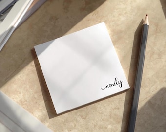 Personalized Name Sticky Notes, Custom Note Pads, Gifts for Teacher Doctor, Teens, Mom, Minimalist Sticky Notes, Thank You Notes Stationery