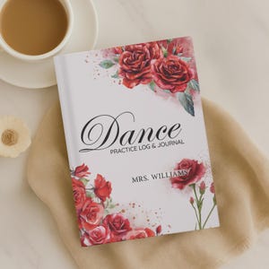 Custom Dance Teacher Gift, Personalized Birth Flower Choreography Journal, Dance Notes Notebook, Dancer Gifts, Dance Team Competition