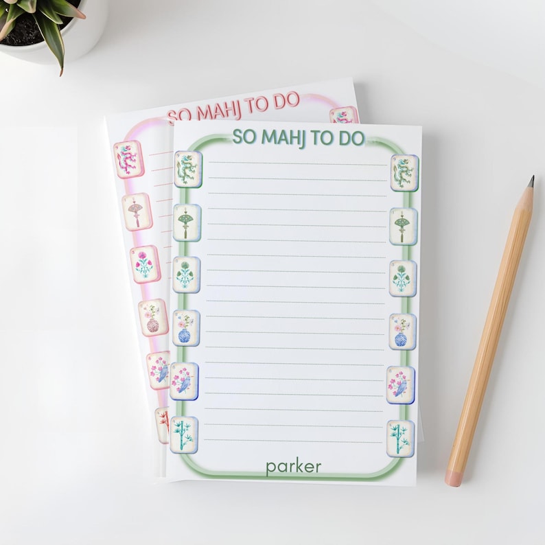 Mahjong Notepad Custom Mahjong Notepad, so Mahj to Do Sticky Note Pads | Personalized ...