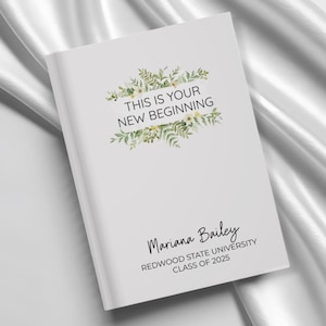 Personalized College Graduation Journal, Gift for Students, Custom Personalized Journal With Name and School Hardcover, Graduation Gift