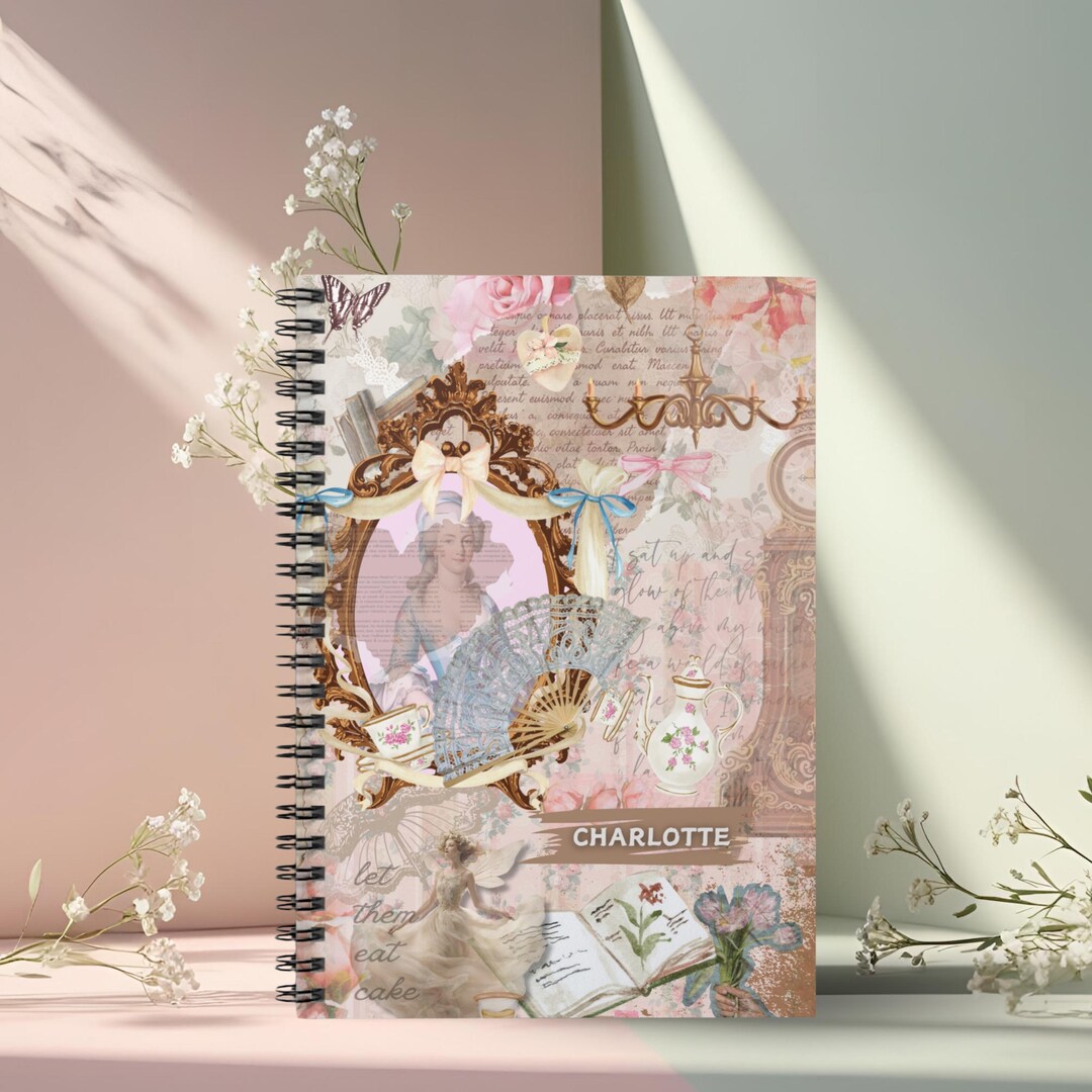 Personalized Rococo Spiral Notebook, Marie Antoinette Aesthetic, French ...