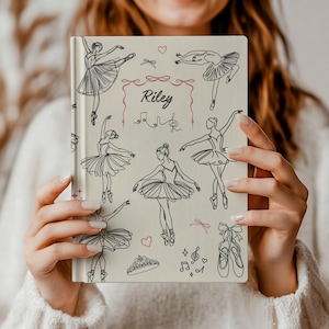 Personalisiertes Tänzer-Notizbuch, Ballett-Tagebuch, Tänzer Geschenk, Tanzbegeistertes, Tanz-Team Geschenk, Girly Hardcover-Zeitschrift