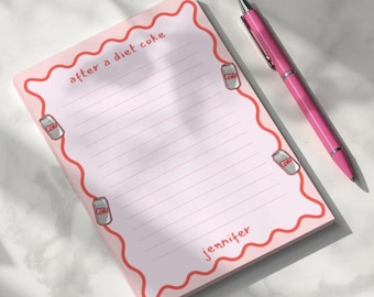 Personalized Diet Cola Note Pads, Sticky Note Pads | Cute Stationery Gift