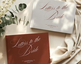Gastenboek Brieven aan de bruid | Gepersonaliseerde streep bruiloftsfotoboek