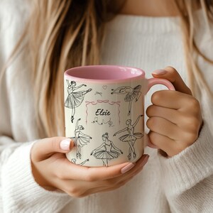 Personalized Ballet Dancer Mug, Choreography Gift, Dance Enthusiasts, Dance Team Gift, Pink Ballet Mug, Custom Graduation Gift for Dancer