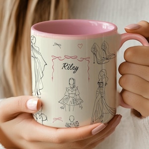 Personalized Fashion Designer Mug, Custom Graduation Gift for Fashion Designer Pink Art Student Gift