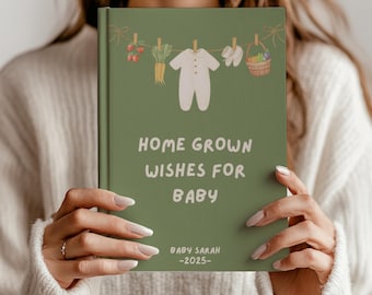 Home Grown Wishes for Baby Garden Themed Baby Shower Advice Book Personalized Locally Grown Baby Shower Journal Rustic Baby Gift for Parents