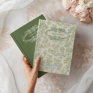 Vow Books Set of 2, Wedding for His and Her Vows, Personalized Wedding Day Vow Journal, Custom Wedding Keepsake Engagement Gift for Couple