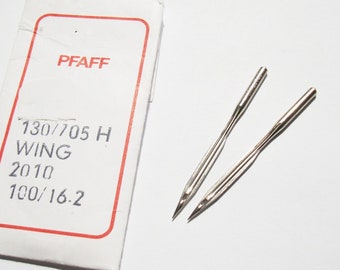 Set of 2 Pfaff WING NEEDLES Size 100/16-2 Type 130/705H Universal Sewing Machine Needles Cat No 2010 Hemstitch Heirloom Decorative Stitching