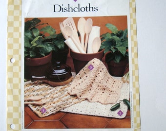 3 Dishcloth Crochet PATTERNS from Vanna's Afghan and Crochet Favorites Patterns 85010-I Dish Cloths Facecloth Face Cloth Bazaar Best Sellers