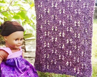 pdf Knitting Pattern for "Mhyllot Afghan for 18 inch dolls" -- PATTERN -- 18" Doll Size 18 inch Small Tiny Fashion Doll Throw Afghan