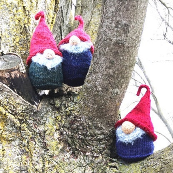 pdf Knitting Pattern for "Gnallaah Gnomes" PATTERN Instant Download House Gnome Scandinavian Tomte Nordic Nisse Rustic Home Decor Woodland