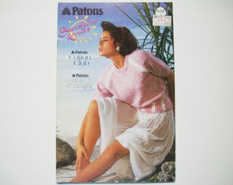 SUNSHINE KNITS Knitting Patterns Booklet no 639 Beehive Patons Women Teen Tops Short Sleeve Cables Island Cruise Summer Wishes Daydreamer