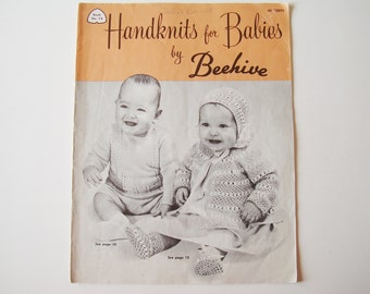 TEJIDOS A MANO para BEBÉS por BEEHIVE Libro de patrones n.° 78 Patrones de punto y crochet para bebés Canastillas Patucos Gorros Suéteres Jerséis Abrigos Gorros 905