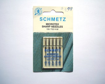 Schmetz Sewing Machine Needles 5pk Assorted Sizes 60/8 70/10 80/12 Type 130/705H-M Microtex Sharp Needles 1 Package of 5 Needles Universal