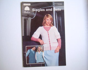 SINGLES And SETS Pattern booklet 6 Vintage Patons Beehive Men Women Crochet Knitting Patterns Sweater Cardigan Jumper Vest Pullover Tuck-In