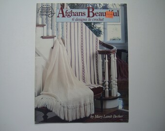 AFGHANS BEAUTIFUL Crochet Pattern book 1116 American School of Needlework 6 Blanket Designs Harmony Fascination Inspiration Classic Throws