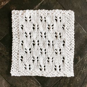 pdf Breipatroon voor &quot;Birthday Dishcloth&quot; -- PATROON -- Vaatdoek Washandje breipatroon kant