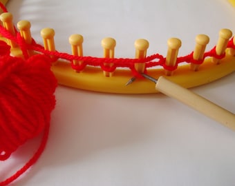 Mittelgroßer Loom-Haken. 8 mm (.3 Zoll) Korken oder Stricken Nancy Hook. Griff aus Bambus. Loom Stricknadel. Sock Loom Haken. (C)
