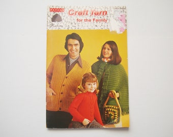 CRAFT YARN for the Family by Beehive Patons Patterns Booklet 145 Knit Crochet Ponchos Capes Hat Sweaters Jumpers Handbags Scarf Pixie Suit