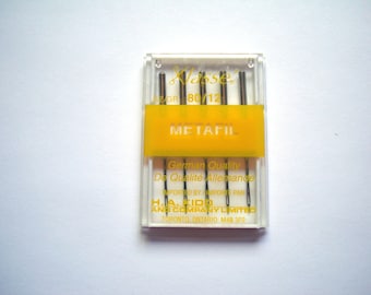 Agujas para máquina de coser Metafil tamaño 80/12 Klassé, 1 paquete de 5 agujas, calidad alemana, universales.