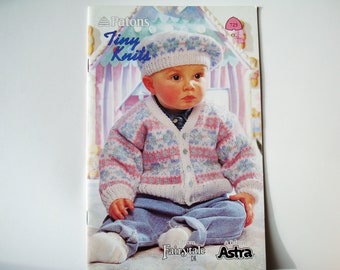 TINY KNITS Baby Knitting Patterns Patons Beehive 723 Babies Knit Pattern Sweater Jumper Cardigan Pullover Hats Booties Toddler Fair Isle