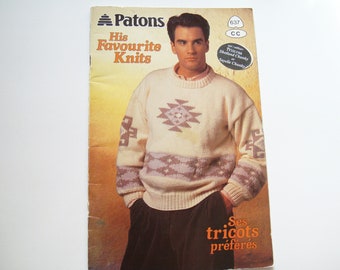 LE SUE MAGLIE PREFERITE Modelli di maglieria per uomo libretto 637 Patons Alveare Pattern Maglioni Cardigan Pullovers Maglioni Gilet Cavo Casual