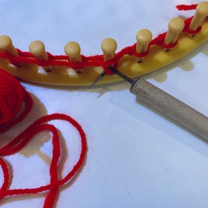 Grand crochet de métier à tisser. Crochet Nancy de 12 mm (0,5 pouce). Poignée en bambou. Crochet à tricoter pour métier à tisser. Crochet pour métier à chaussette. (H)