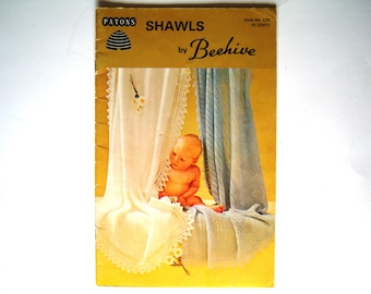 SCIALLI di Beehive Pattern Book numero 129 Patons Knit Crochet Patterns Scialli per neonati Coperte per neonati Copertine per neonati Copertine per neonati Occhielli per maglieria
