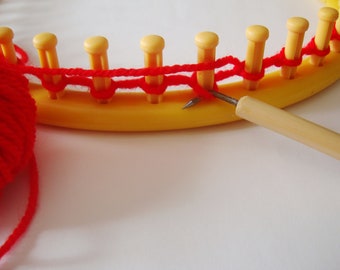 Medium Loom Hook. 8 mm (.3 inch) Corking or Knitting Nancy Hook. Bamboo Handle. Loom Knitting Hook. Sock Loom Hook. (B)