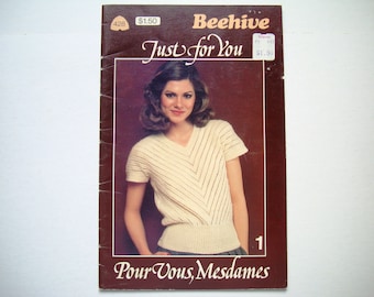 JUST FOR YOU Cahier de patrons numéro 428 Patons Beehive Pull au crochet en tricot Pullover Fair Isle Lace Vest Cables Tricot Hauts pour femmes
