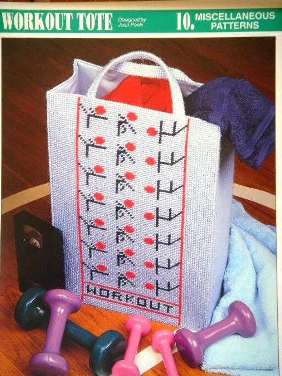 Workout Tote Bag Plastic Canvas Pattern Etsy