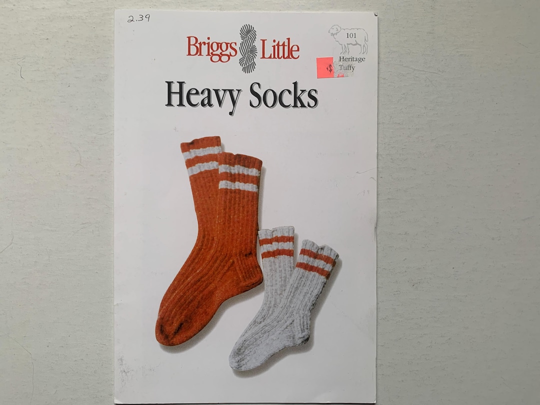 HEAVY SOCKS Knitting Pattern No. 101 Briggs and Little Heritage Tuffy ...