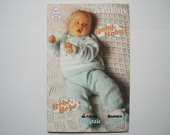 BABY, BABY Knitting Pattern Book 612 Beehive Patons Newborn Knit Patterns Cardigan Pullover Sweater Jumper Pants Bootees Bonnet Blanket