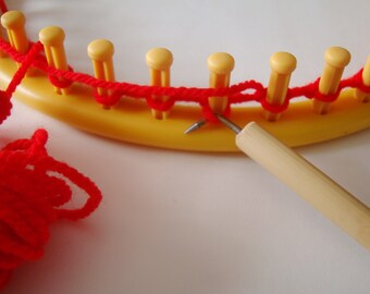Großer Loom Haken. 10 mm (.4 Zoll) Korken oder Stricken Nancy Hook. Griff aus Bambus. Loom Stricknadel. Sock Loom Haken. (D)