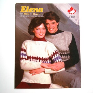 White Buffalo His or Hers Pullover / Vest Knitting Patterns A 2019 Elena Paper Pattern Fair Isle Knit Chart Design Uomini Donne Stile islandese