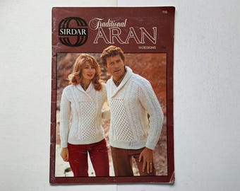 TRADITIONAL ARAN Knitting Patterns 118 Sirdar Men Women Children 19 Designs Sweater Jacket Cardigan Pullover Jumper Unisex Coat Hat Toque