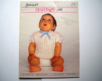 Patrón de punto y crochet para bebé, ramo n.º 1201, cárdigan, polo, suéter, chaqueta, jersey, vestido, chaleco, funda de cuna, manta, manta para bebé