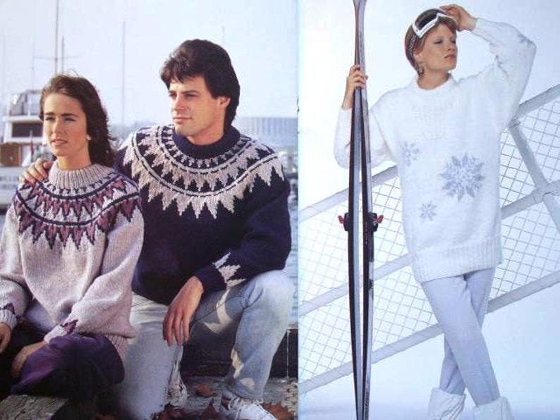 Chunky Knits Now Knitting Patterns Booklet Patons Beehive 481 Sweater Pullover Men Women Children Jumper Cardigan Aran Teen Casual Fair Isle image 3