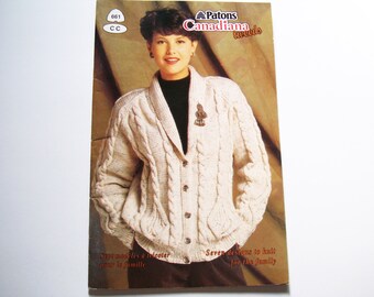 TWEEDS Knitting PATTERN booklet 661 Patons Beehive Men Women Children Knit Patterns Sweater Cardigan Pullover Jumper Fair Isle Cables Hoodie