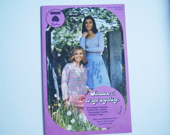 SWEATERS! To TOP ANYTHING Pattern booklet 9 Vintage Patons Beehive Women Crochet Knitting Patterns Skirt Sweater Cardigan Jumper Pullover