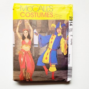 May include: McCall's Costumes sewing pattern envelope for a jester and a belly dancer costume. The pattern number is 2814 and the size is Z (Large-X-Large).