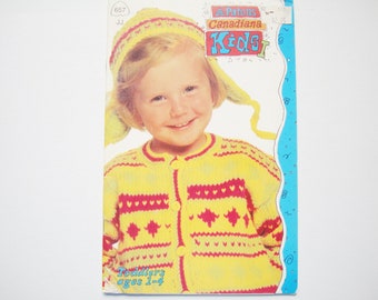 KIDS I Knitting Patterns Beehive Patons no. 657 Toddler Ages 1-4 Sweater Jacket Cardigan Jumper Pullover Hat Mittens Mitts Trousers Jumpsuit